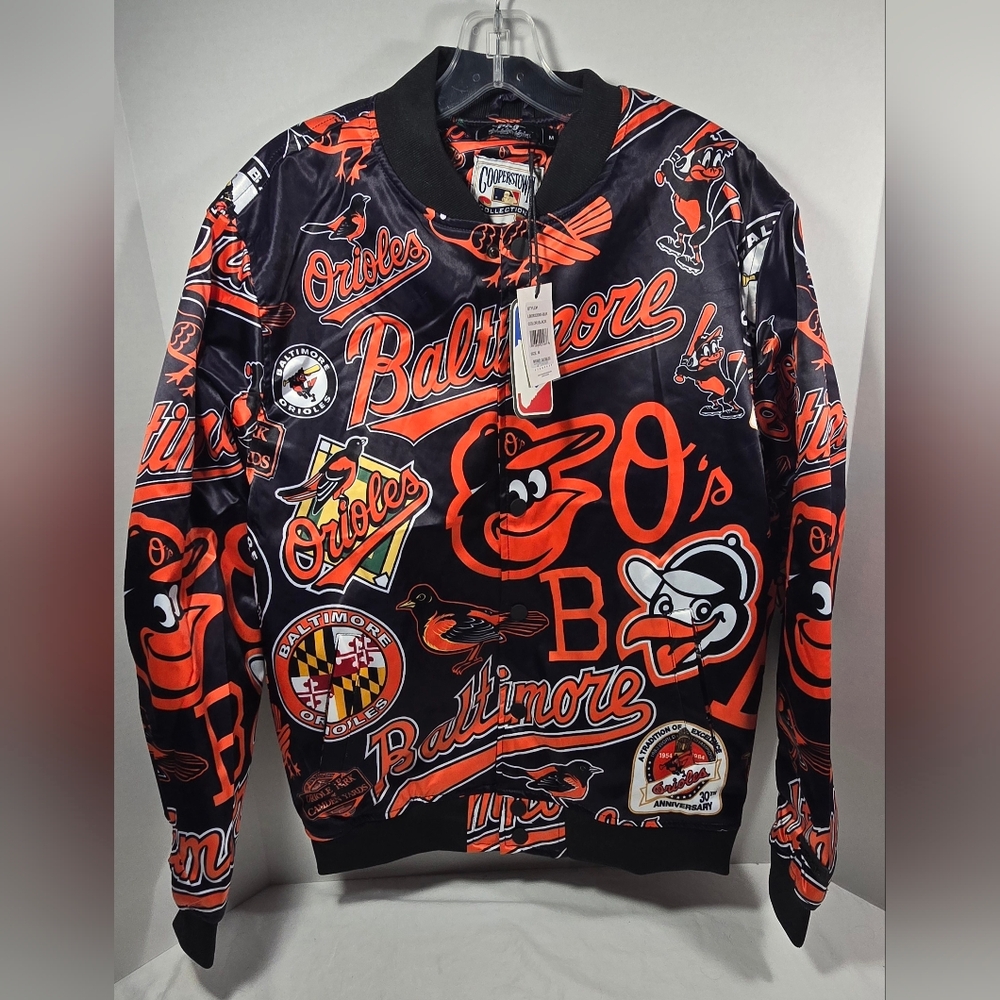 Baltimore Orioles Text All Over Pro Standard Cooperstown Collection Jacket Med